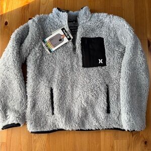 Boys Hurley Sherpa‎ Quarter Zip Sweater Size 4/5